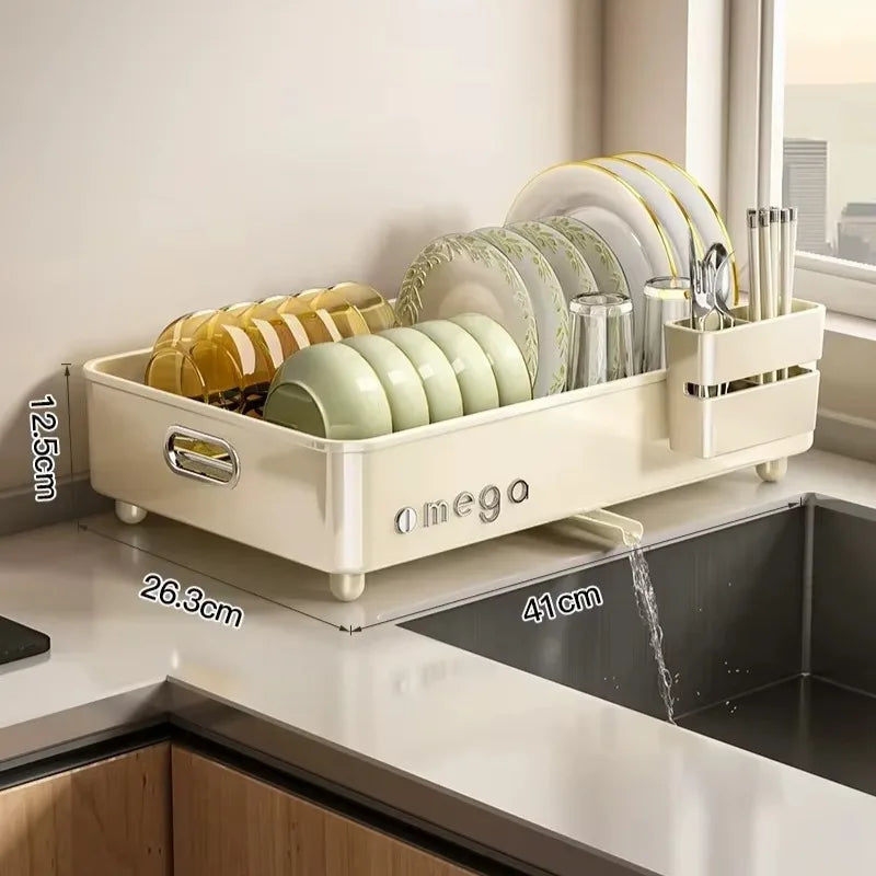 Kitchen Dish Storage Shelf, Multifunctional Countertop Organizer, Detachable Easy-Clean Plate Rack, Durable Sturdy Design