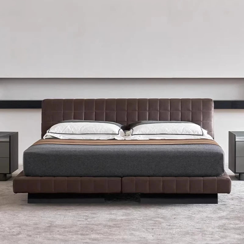 Modern Fashion Bedroom Bed Decor For Couples Double Beds Soft Backrest Headboard Nordic Design Frame King Bed Room Furnitures