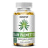 Saw Palmetto Capsules bottle with benefits: supports prostate health, reduces hair loss and promotes restful sleep.