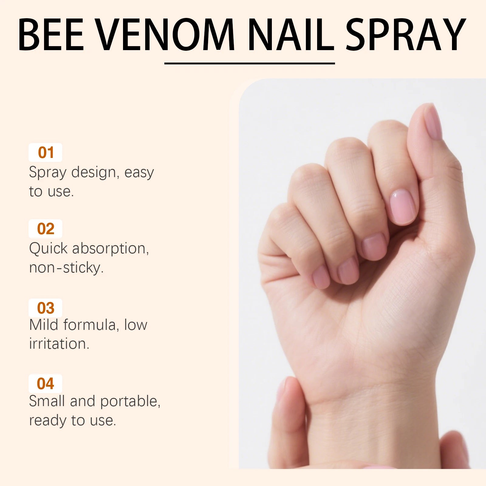 Nail Nourishing Spray Gentle Care for Hands and Feet, Strengthens Nails, Moisturizes, and Softens Cuticles