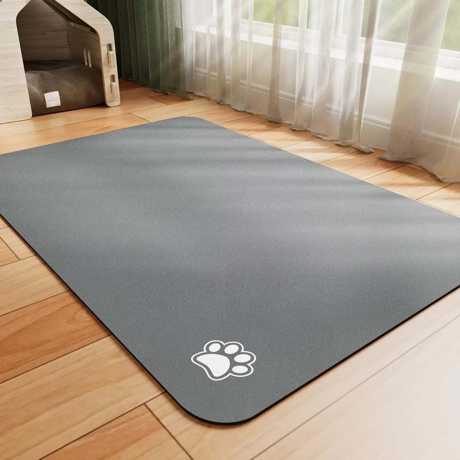 Pet Feeding Mat Absorbent Dog Cat Mat for Food and Water Easy to Clean Pet Placemats Quick Dry Dog Mat for Messy Drinkers