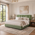 Bed Frame Queen Size, Boucle Upholstered Bed Frame with Headboard, Removable and Washable, No Box Spring Needed, Wood, Custom