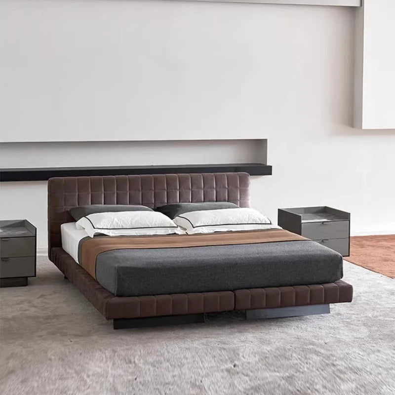 Modern Fashion Bedroom Bed Decor For Couples Double Beds Soft Backrest Headboard Nordic Design Frame King Bed Room Furnitures