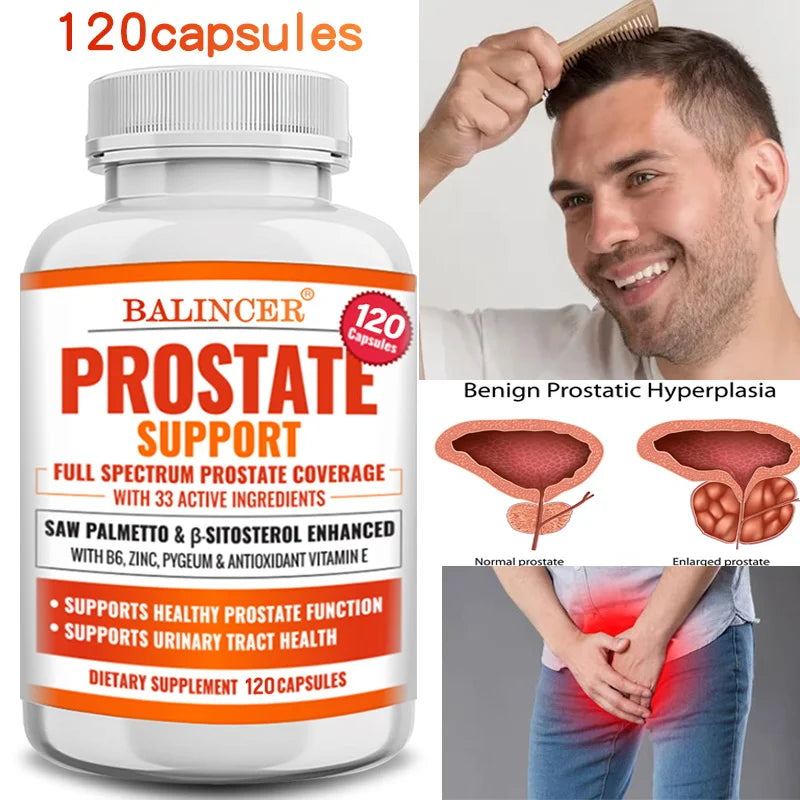 Beta-Sitosterol Saw Palmetto Capsules for Men's Prostate Health Vitamins Supports Hair Growth Men's Health Urinary Tract Health