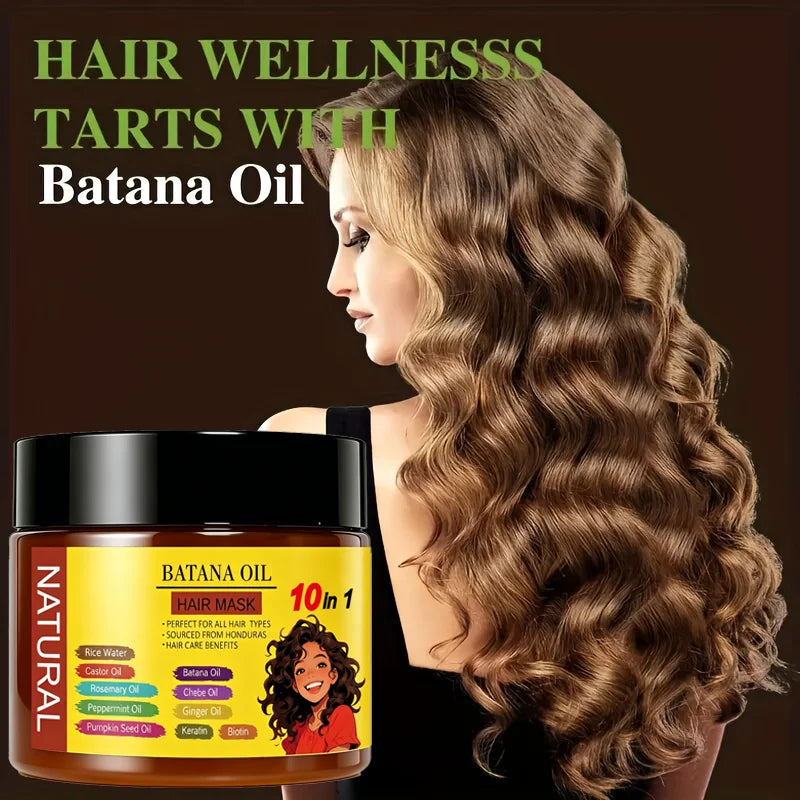 Curly Hair Care Kit, 10-in-1 Curl Cream, Batana Oil Serum & Hair Mask, Nourishing & Defining for Natural Curls