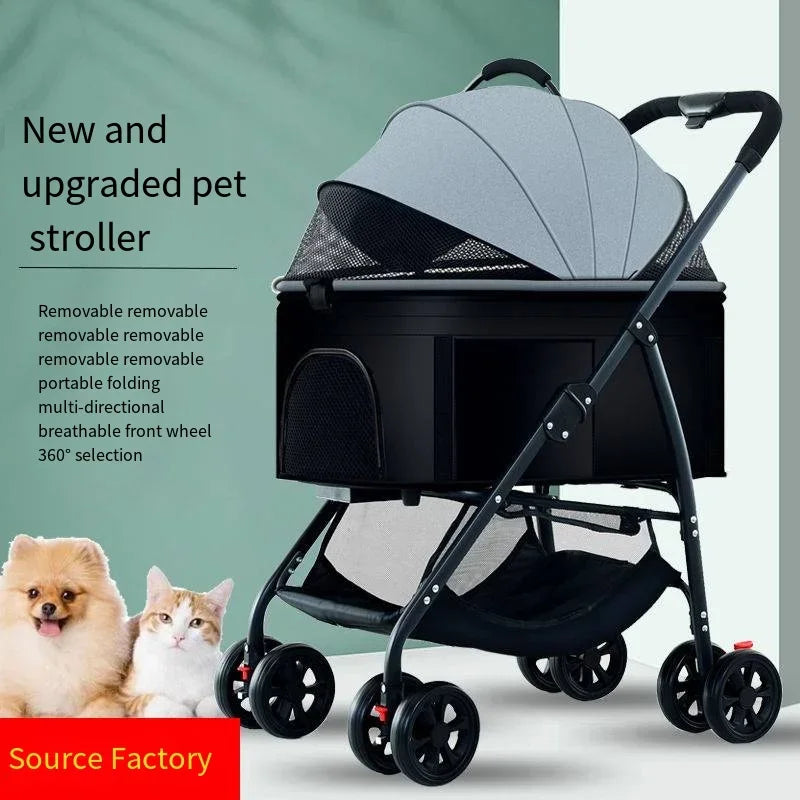 Pet Car Strollers 3in1 Lightweight Foldable Specifically Designed for Walking Dogs Infants Medium-sized Small Dogs Cats Outdoor