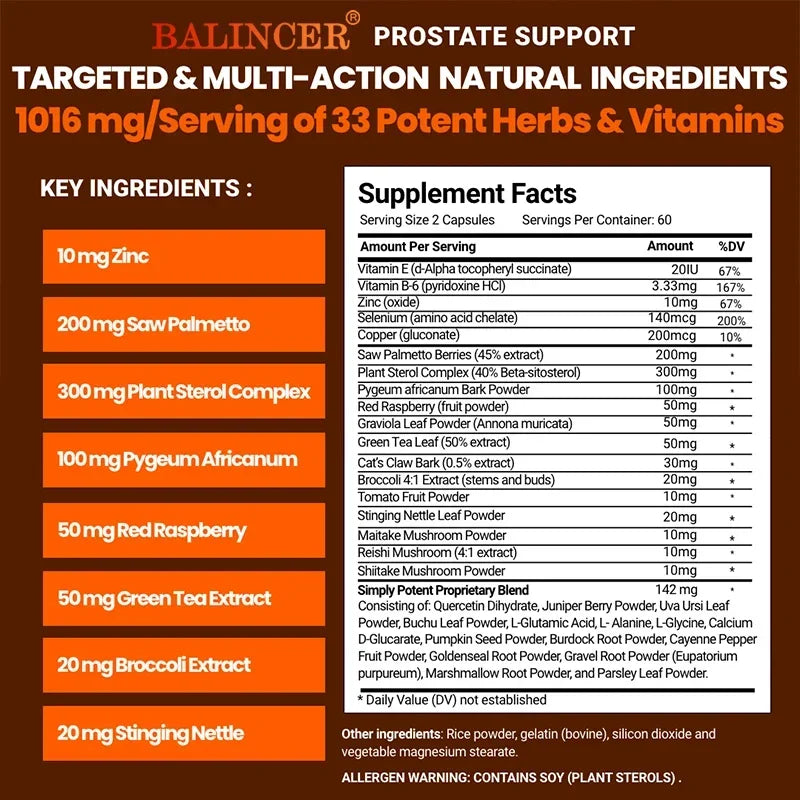 Prostate Supplements for Men - Men's Health Supplements for Prostate Health, Hair, Urinary Health, Bladder and Urinary Issues