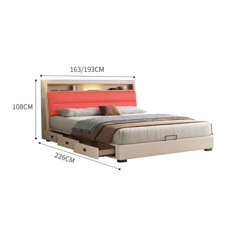 Bedsrooms Frame Beds Modern Headboard Storage Luxury Beds Multifunctional Unique Muebles Para El Hogar House Accessories