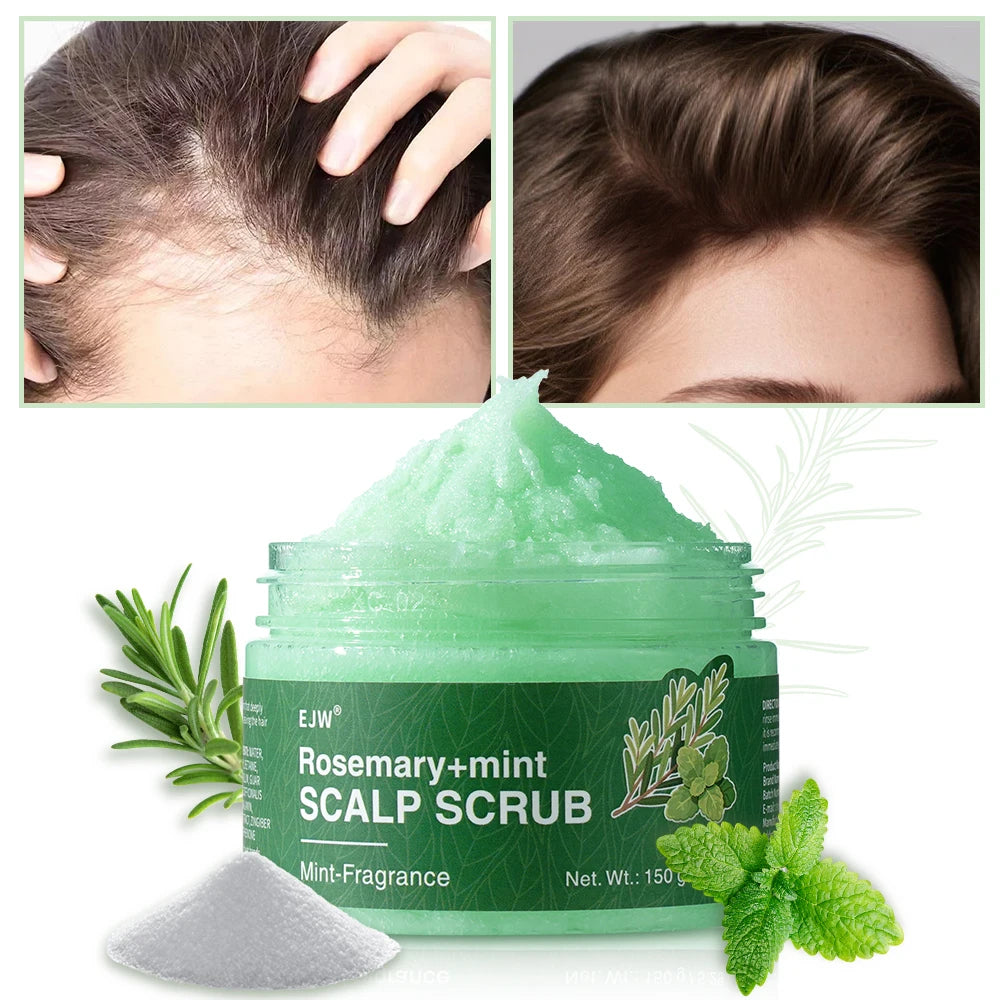 Hair Growth Spray,Scalp Scrub,Rosemary Scalp Exfoliator Scrub Shampoo,Hair Booster Serum,Strengthens Hair Roots,Helps Strengthen
