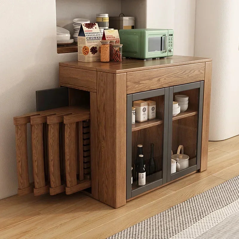 Modern Extendable Dining Table, Multi-functional Folding Wood Color ,Customizable Home Furniture ,Kitchen Table