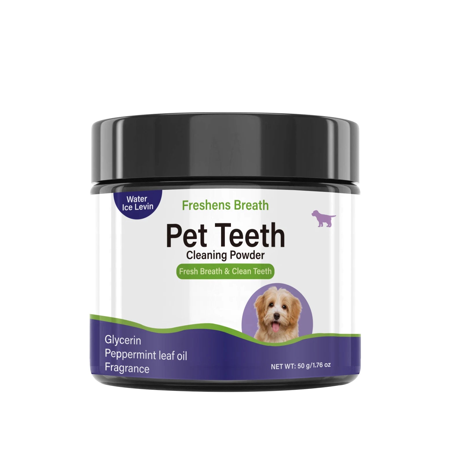 Pet Teeth Cleaning Powder for Dogs - Freshens Breath, Cleans Teeth with Peppermint Oil