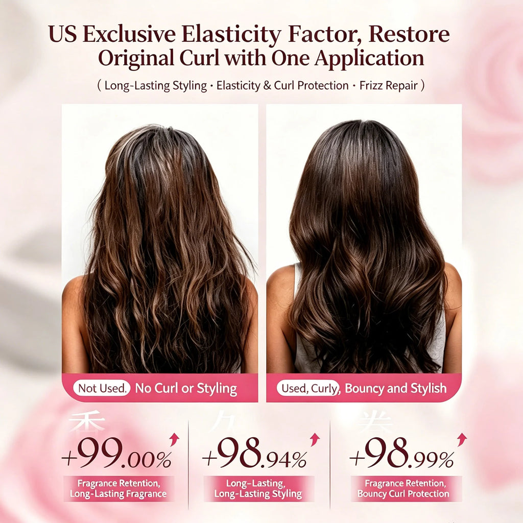 300ML curly hair care elastin, Q elasticity shaping for perm, moisturizing and anti frizz, natural fluffiness, smooth and glossy