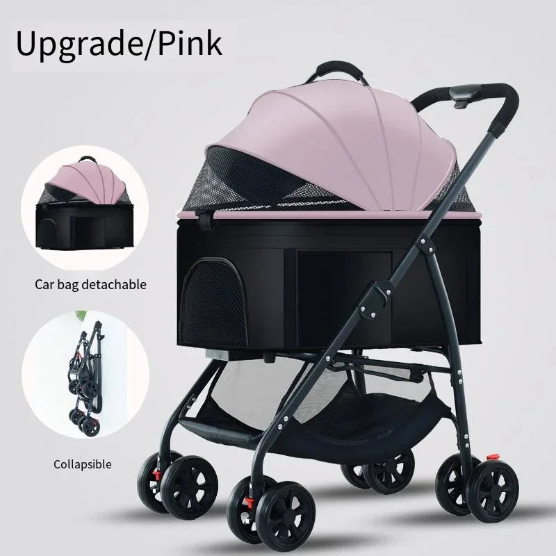 Pet Car Strollers 3in1 Lightweight Foldable Specifically Designed for Walking Dogs Infants Medium-sized Small Dogs Cats Outdoor