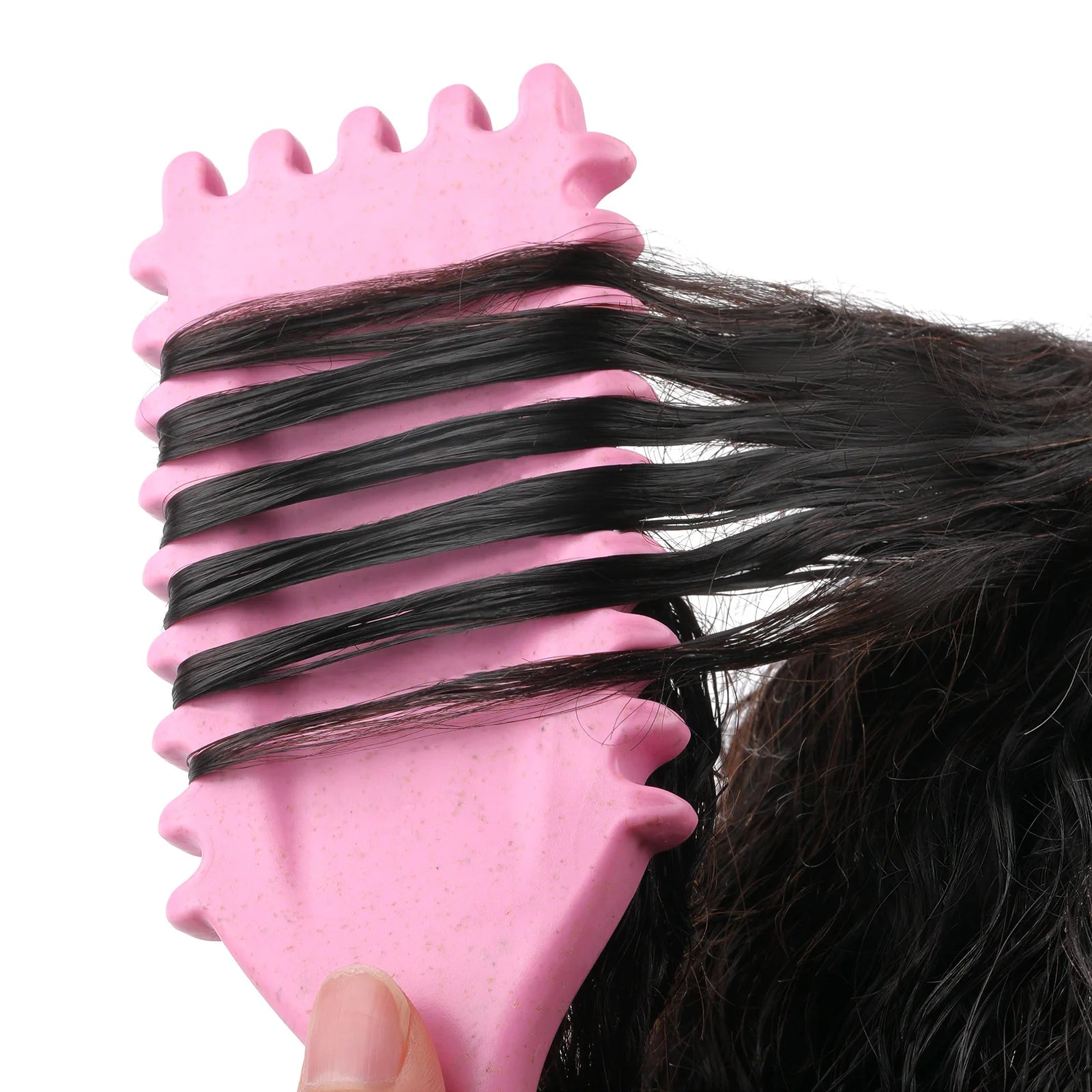 Salon Bursh Curly Hair Styling Brush: Defined Curls on Wet Hair- Nylon Bristles Detangling Volumizing Comb for All Hair Type