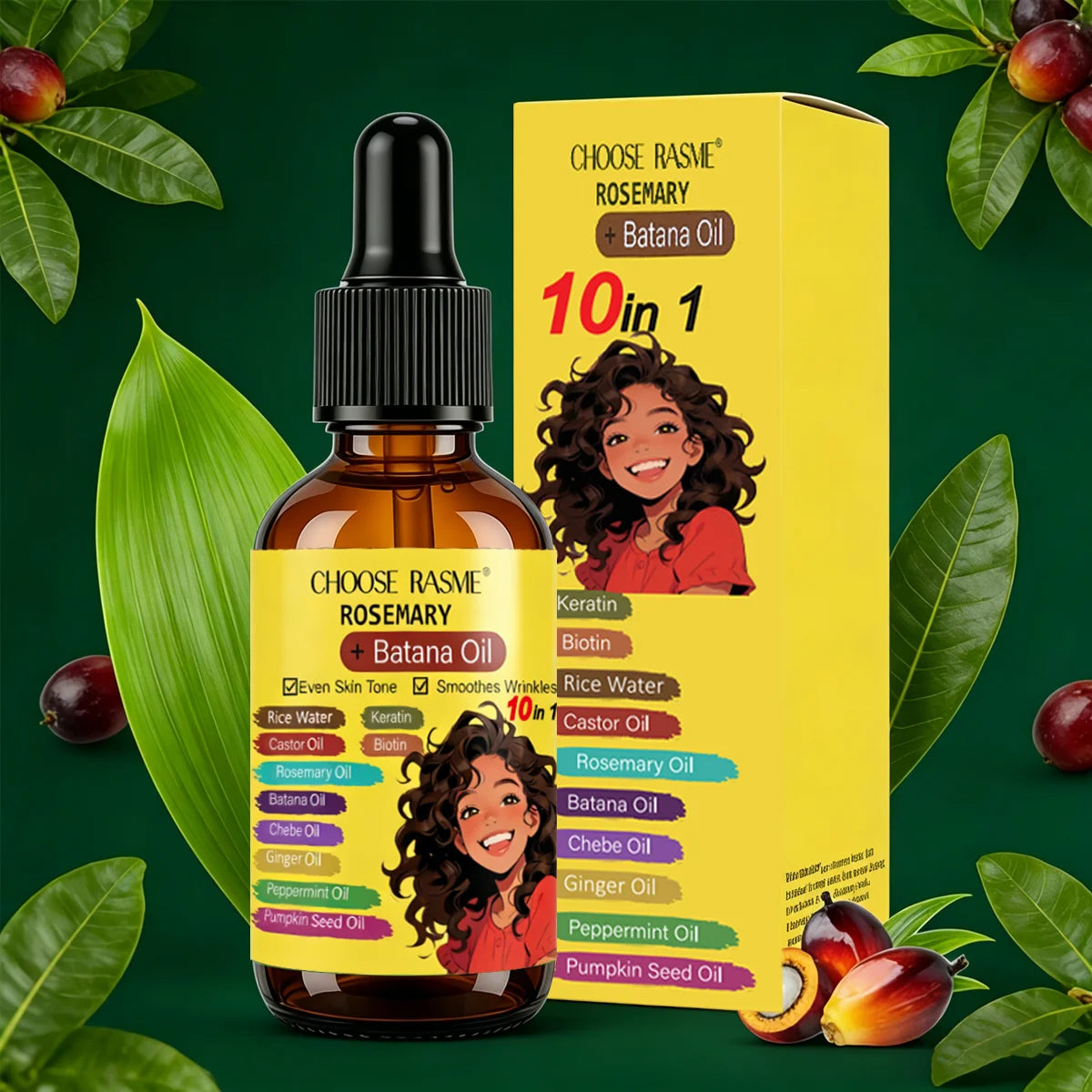 Curly Hair Care Kit, 10-in-1 Curl Cream, Batana Oil Serum & Hair Mask, Nourishing & Defining for Natural Curls