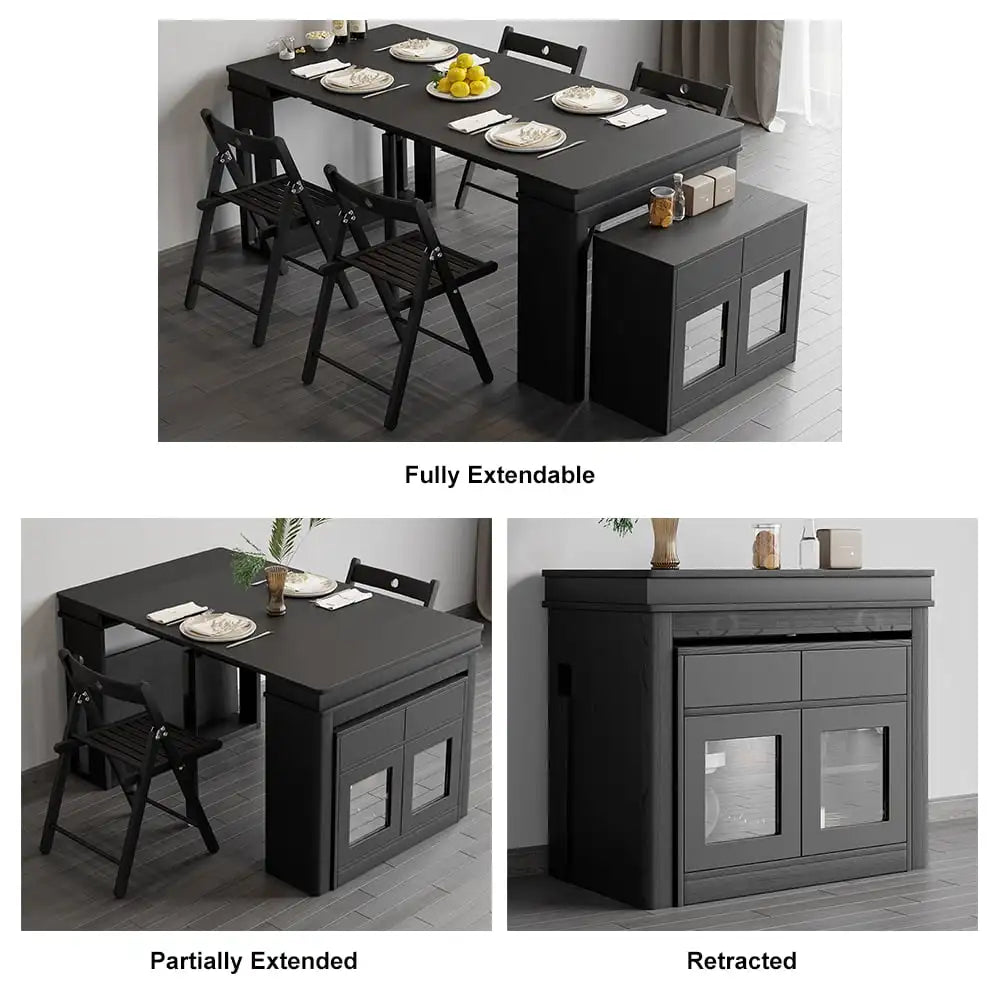 Multifunctional Dining Table Expandable Dining Table Storage Space Saving Rectangular Dining Table