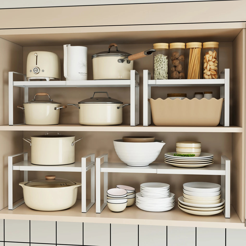 Kitchen Storage Rack under the Sink, Layered Shelf in the Cabinet, Countertop, Extendable Cabinet, Dish Storage Rack for Home