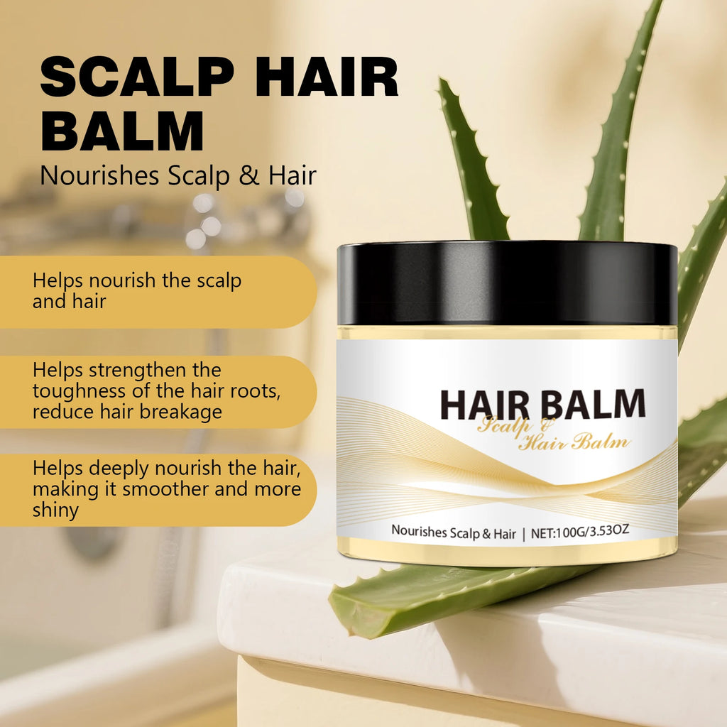 Scalp Hair Balm 100g Nourishes Strengthens Hair Roots Reduces Frizz Repairs Damage Deep Conditioning Care for Smooth Shiny Hair