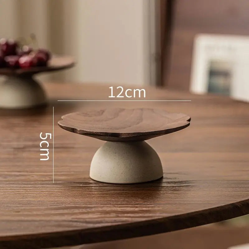 1PC Dim Sum Plate Ancient Style High-footed Dried Fruit Fruit Plate Living Room Household High-value Snacks Refreshment