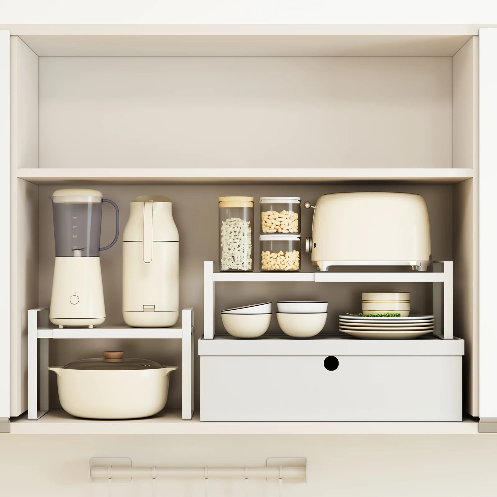 Kitchen Storage Rack under the Sink, Layered Shelf in the Cabinet, Countertop, Extendable Cabinet, Dish Storage Rack for Home