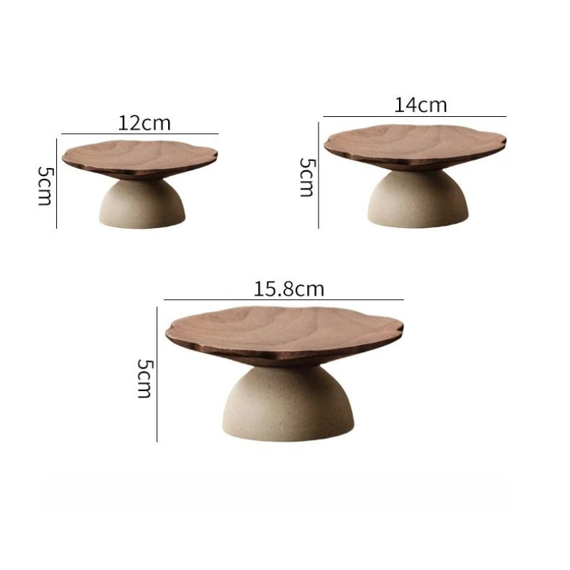 1PC Dim Sum Plate Ancient Style High-footed Dried Fruit Fruit Plate Living Room Household High-value Snacks Refreshment