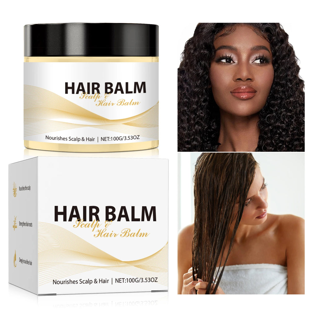 Scalp Hair Balm 100g Nourishes Strengthens Hair Roots Reduces Frizz Repairs Damage Deep Conditioning Care for Smooth Shiny Hair