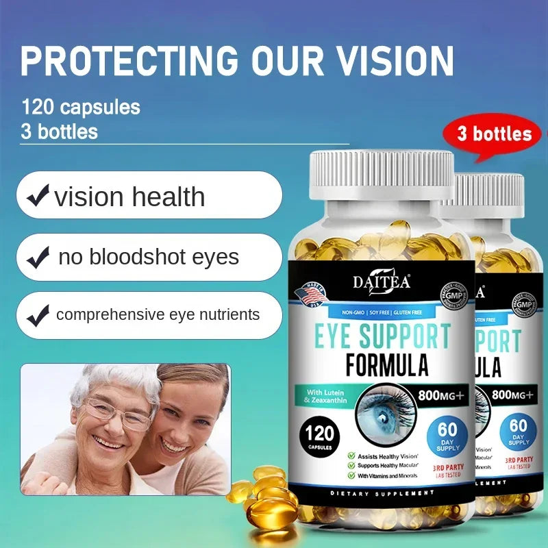 Lutein and Zeaxanthin Capsules, Eye Health Supplement and Vitamins and Minerals, Support Vision Health, Macula Health, 800 Mg