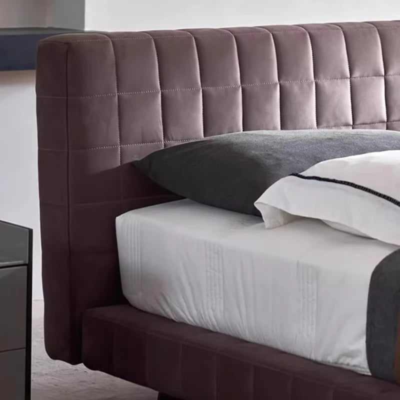 Modern Fashion Bedroom Bed Decor For Couples Double Beds Soft Backrest Headboard Nordic Design Frame King Bed Room Furnitures