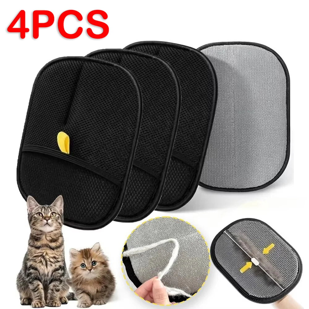 Pet Hair Removal Tool Reusable Static Removal Gloves, Double-Sided Grooming Gloves for Pets, Removes Pet Fur Hair for Carpets