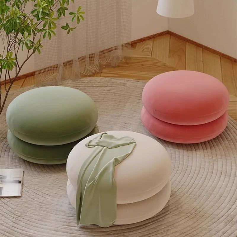 Living room small stool lamb wool bench household round stool Internet celebrity children sofa stool low stool simple pier shoe