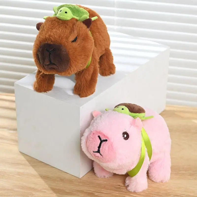1 Piece Walking Moving Back And Forth Calling Electronic Pet Children's Toy Simulation Electric Plush Capybara Doll