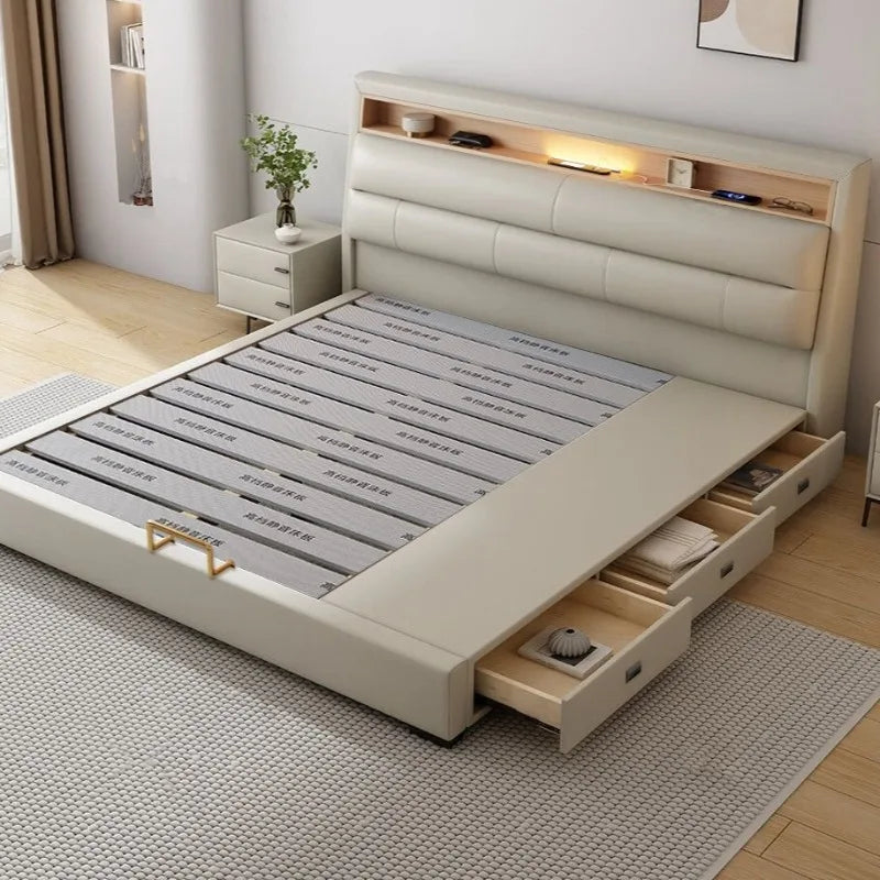 Bedsrooms Frame Beds Modern Headboard Storage Luxury Beds Multifunctional Unique Muebles Para El Hogar House Accessories