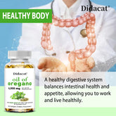 Oregano oil softgels for intestinal health, antioxidant benefits, Didacat brand, 120 softgels dietary supplement