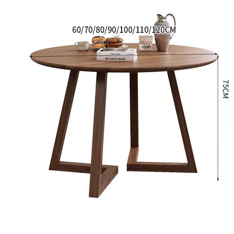 High-End Minimalist Solid Wood round Dining Table Compact Home Use Ideal for Apartments Home Furniture