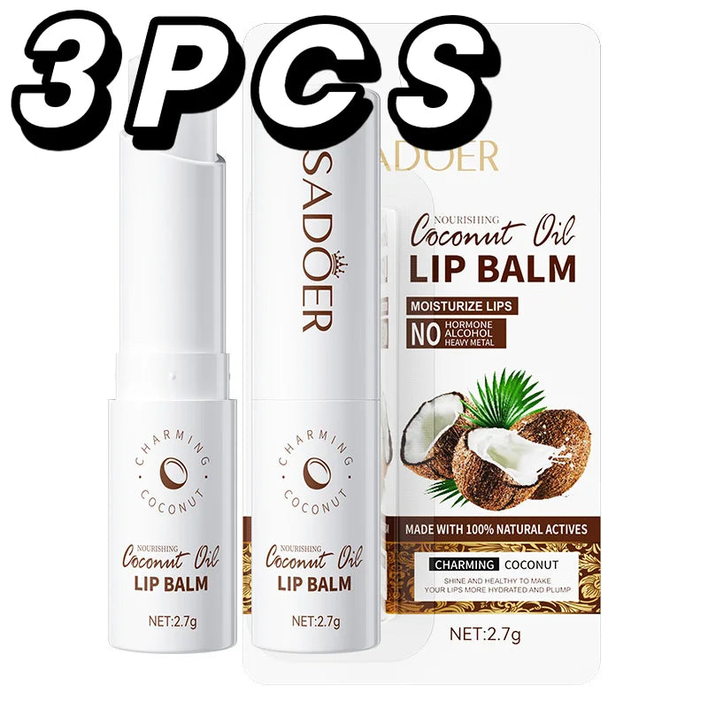 Coconut Lip Balm - Lasting Nourishment and Moisture for Men and Women - Daily Care Lip Balm