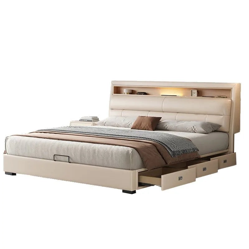 Bedsrooms Frame Beds Modern Headboard Storage Luxury Beds Multifunctional Unique Muebles Para El Hogar House Accessories