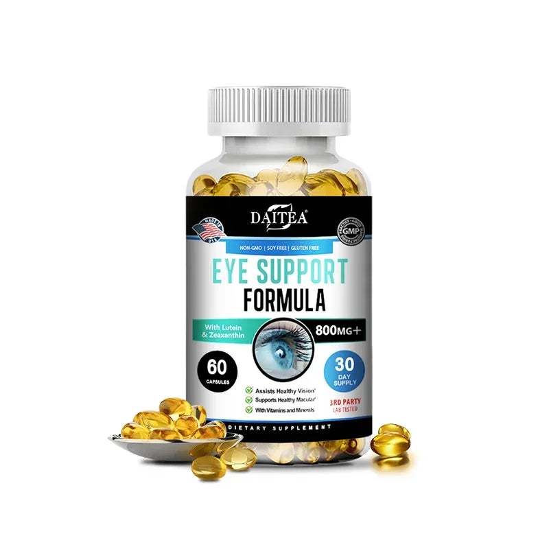 Lutein and Zeaxanthin Capsules, Eye Health Supplement and Vitamins and Minerals, Support Vision Health, Macula Health, 800 Mg