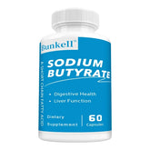 Sodium Butyrate Gut Health Supplement by Bunkell, promoting digestive health and liver function, 120 capsules.