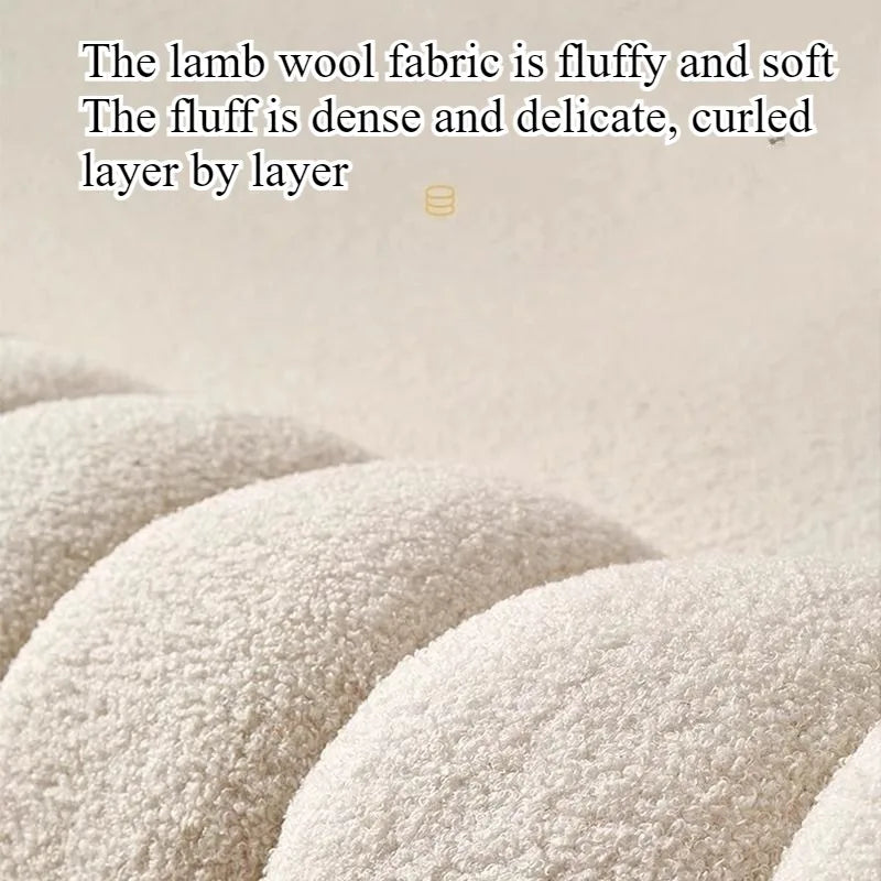 Living room small stool lamb wool bench household round stool Internet celebrity children sofa stool low stool simple pier shoe