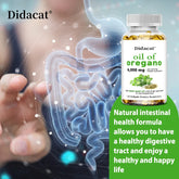 Oregano oil softgels for intestinal health, antioxidant benefits, Didacat brand, 120 softgels dietary supplement