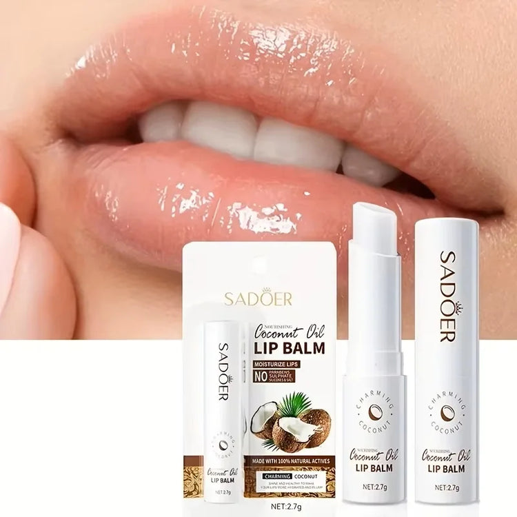 Lip care for man and woman to smooth