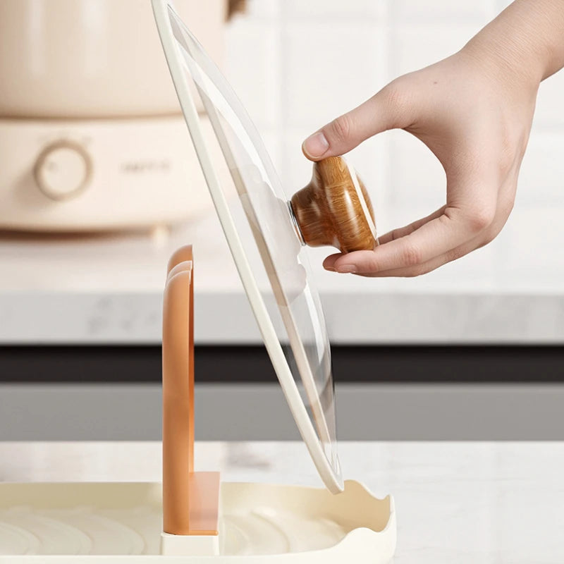 Kitchen Bear Pot Lid Rack, Countertop Style Spoon And Fork Storage Rack, Household Spatula Storage Rack, Can Drain Water