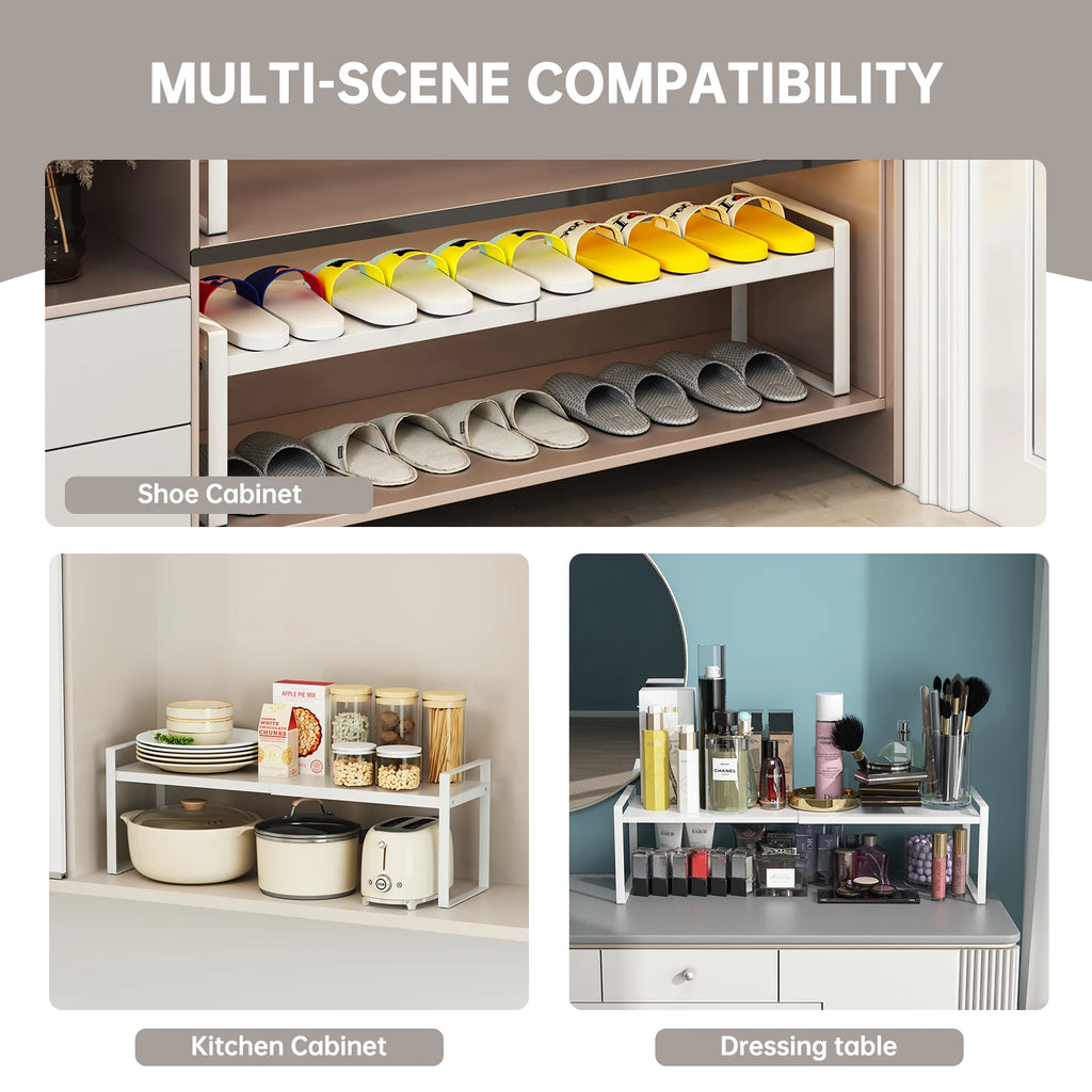 Kitchen Storage Rack under the Sink, Layered Shelf in the Cabinet, Countertop, Extendable Cabinet, Dish Storage Rack for Home