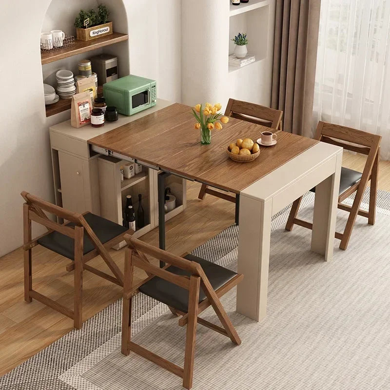 Modern Extendable Dining Table, Multi-functional Folding Wood Color ,Customizable Home Furniture ,Kitchen Table