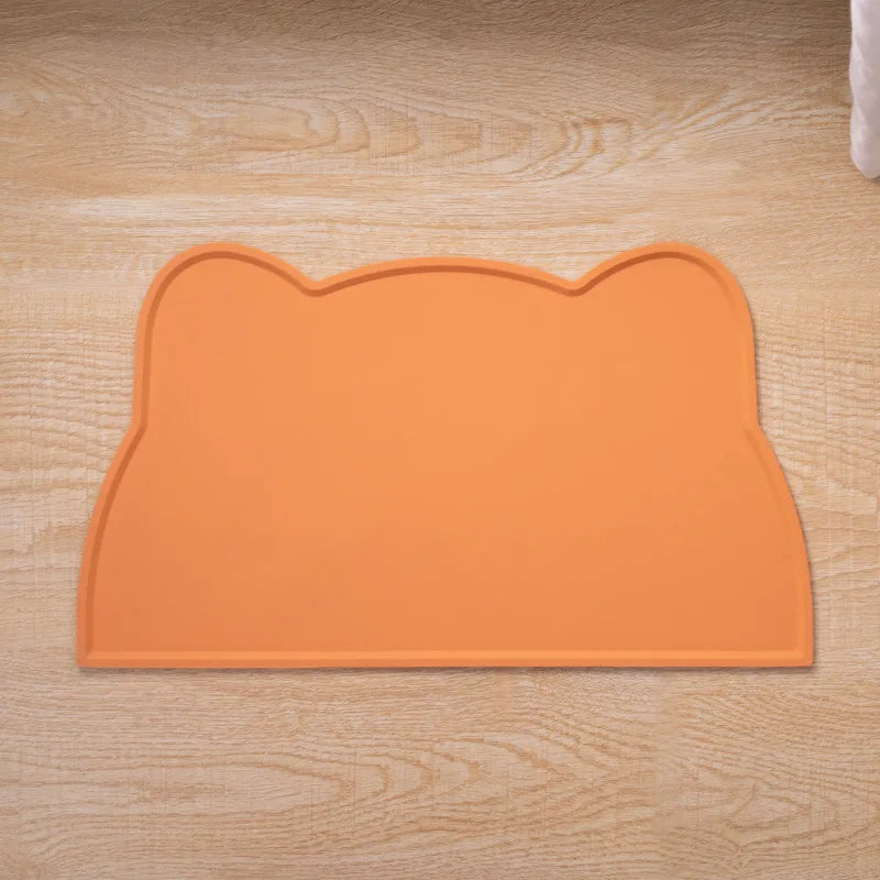 Pet Feeding Mat For Dogs & Cats Multiple Colors Silicone Waterproof washable Cat Food Bowl Mat With Raised Edge Cat Dog Placemat