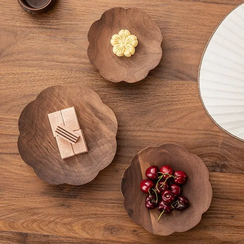 1PC Dim Sum Plate Ancient Style High-footed Dried Fruit Fruit Plate Living Room Household High-value Snacks Refreshment