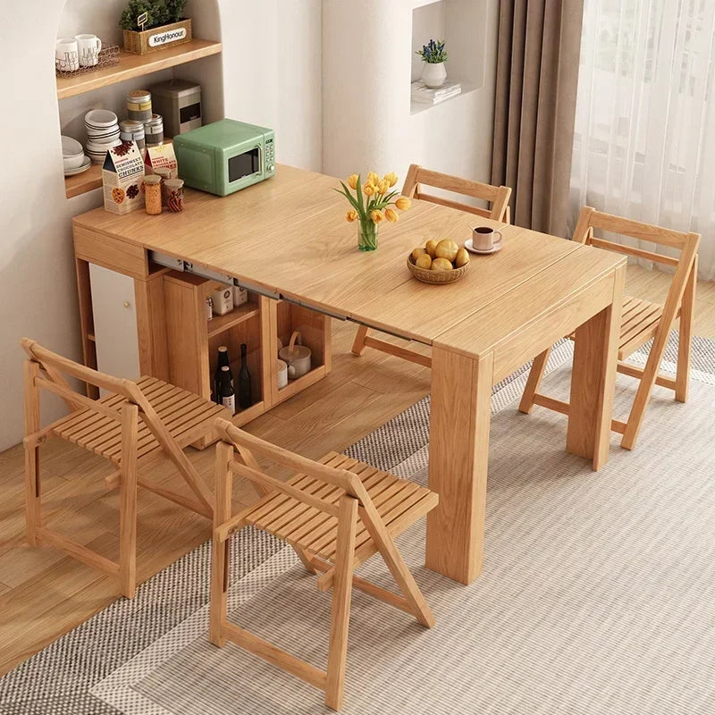 Modern Extendable Dining Table, Multi-functional Folding Wood Color ,Customizable Home Furniture ,Kitchen Table