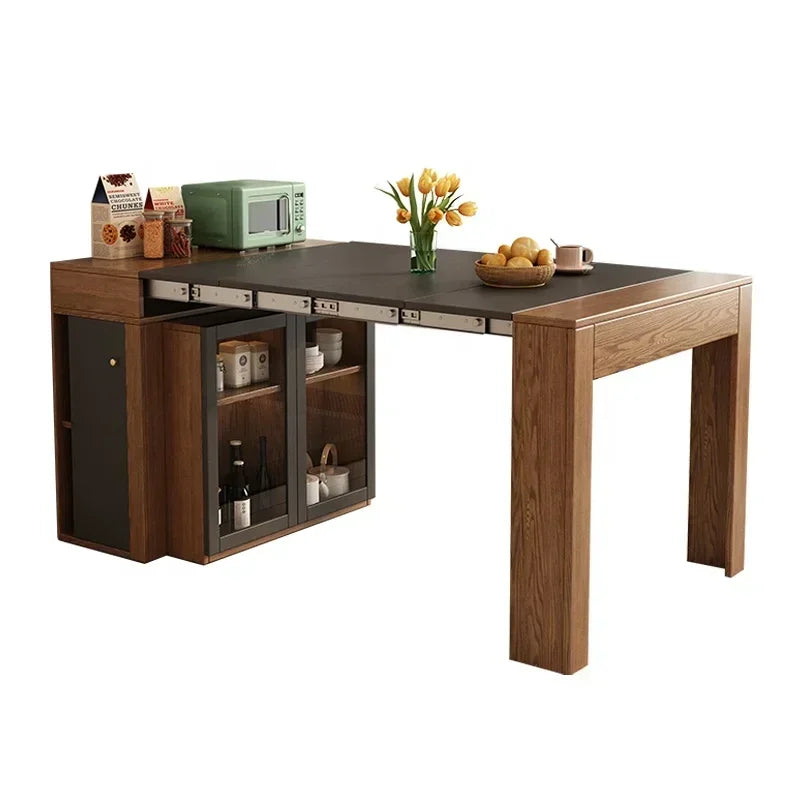 Modern Extendable Dining Table, Multi-functional Folding Wood Color ,Customizable Home Furniture ,Kitchen Table