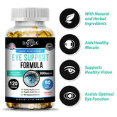 Lutein and Zeaxanthin Capsules in a bottle by DAITEA, eye health supplement for healthy vision and support.