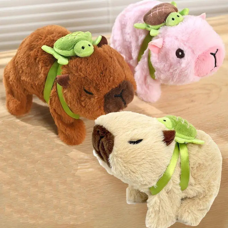 1 Piece Walking Moving Back And Forth Calling Electronic Pet Children's Toy Simulation Electric Plush Capybara Doll